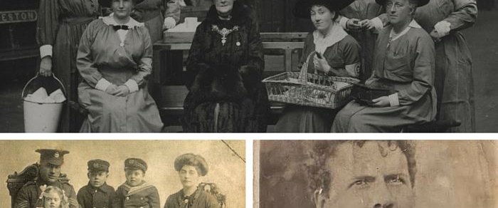 Archive photographs of soldiers and civilians from the First World War