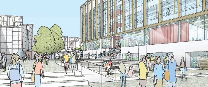An architectural visualisation of the University of Central Lancashire campus